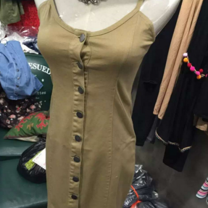 Fashion Sexy Single-breasted Dress Cowboy Dress