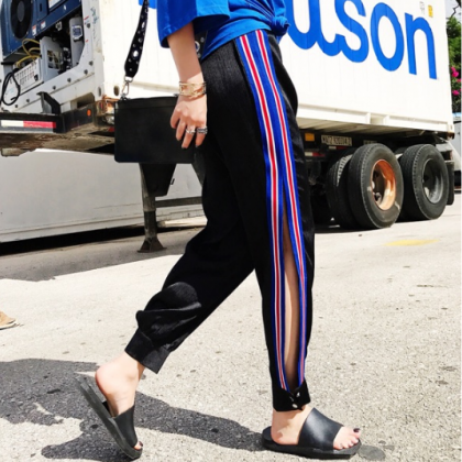 High Waist Striped Joggers, Sweatpants Featuring..