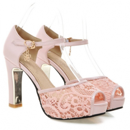 Lace High Heel Shoes Cute Fashion