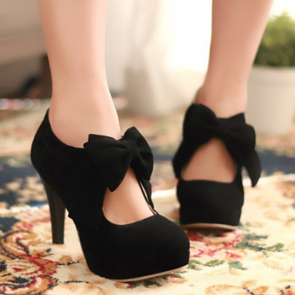 Fashion Cute Bow High Heel Shoes