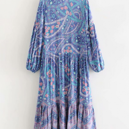 Ash Purple Flower Chiffon Dress main image 1