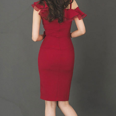 Sexy Red Bow Off Shoulder Dress