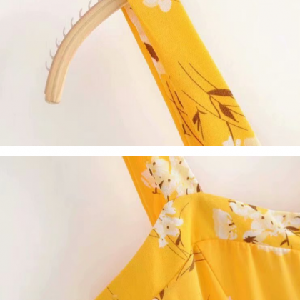 Printed Bow Sling Dress