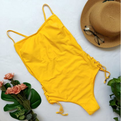 One-piece Swimsuit Style Solid Color Eyedrop..