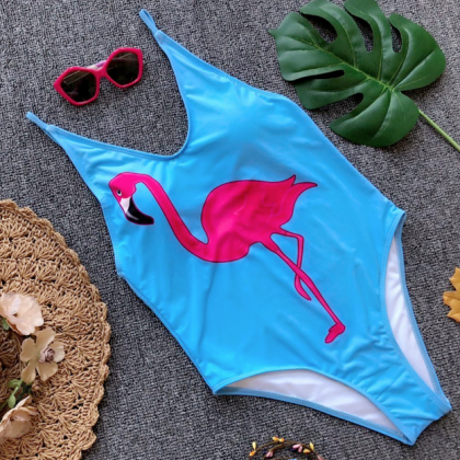 Style Bikini Flamingo One-piece..