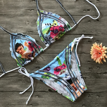 The Sexy Ladies Bikini Flower Pattern Printing..