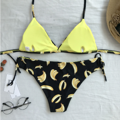 The Printed Banana Fission Swimsuit Bikini Sexy..