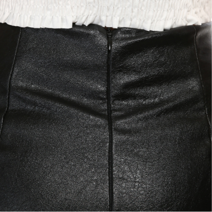 Leather Skirt With High Waistslit Strapversatile..