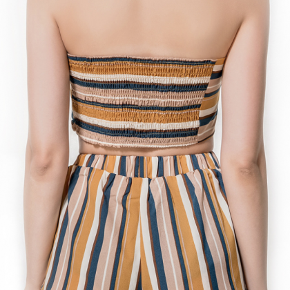 The Sweet Stripe Strapless Tank Top + Short Chic..