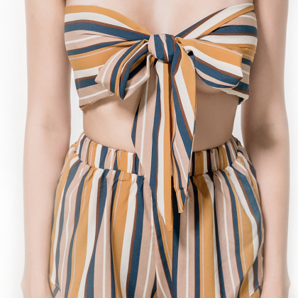 The Sweet Stripe Strapless Tank Top + Short Chic..