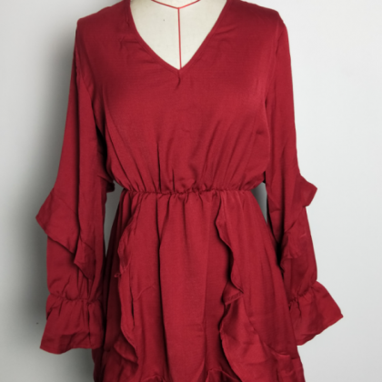 Red Irregularity Dress
