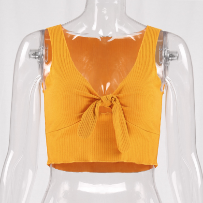 Style Sexy Short Bow Top Vest