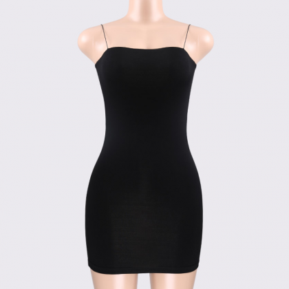 Style Sexy Nightclub Dress With Strapless Solid..