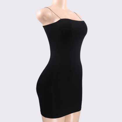Style Sexy Nightclub Dress With Strapless Solid..