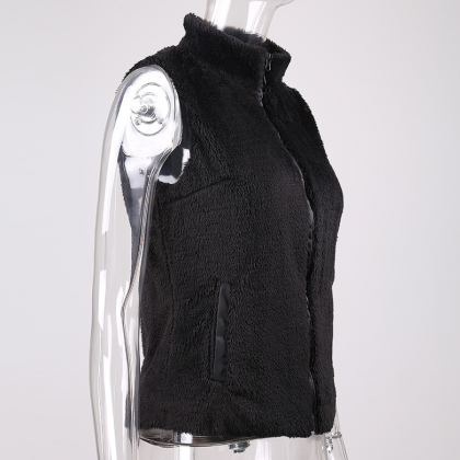 Style Warm Sheepskin Wool Vest Coat For Ladies