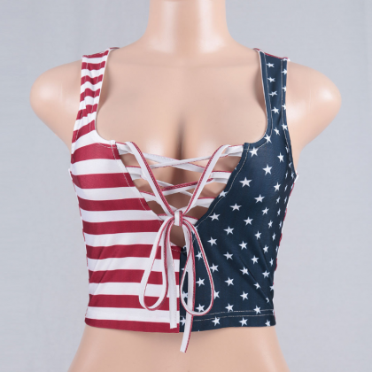 Style Tank Top With Ribbon And Bow Top