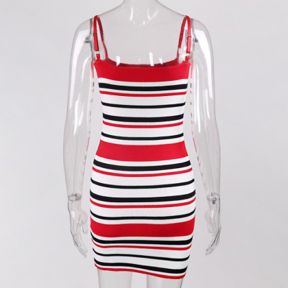 Style Knit Stripe Dress Women's..