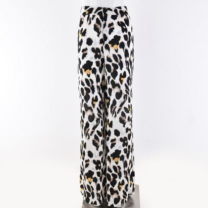 Fashion Wild Sexy High Waist Loose Leopard Wide..