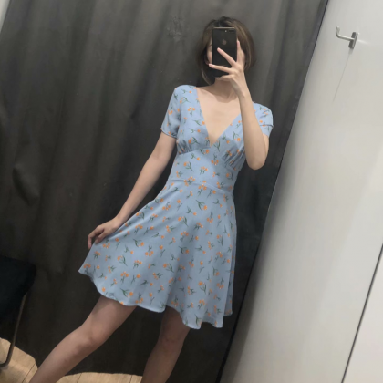 2019 Summer Fashion Trend Print Vintage Dress