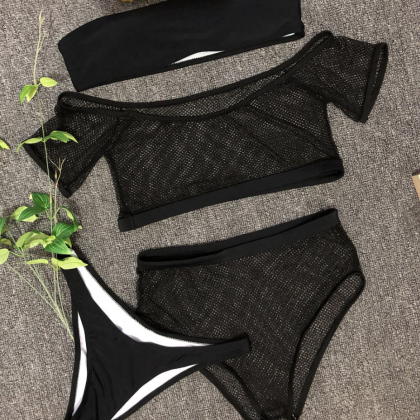 2019 Explosion Sexy Mesh Ladies Split Swimsuit..