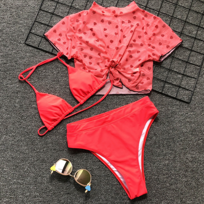 2019 Explosion Models Knotted Split Swimsuit Sexy..