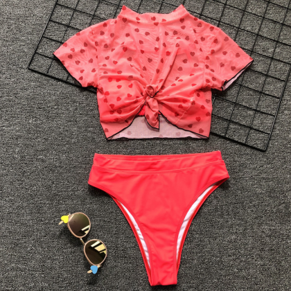 2019 Explosion Models Knotted Split Swimsuit Sexy..