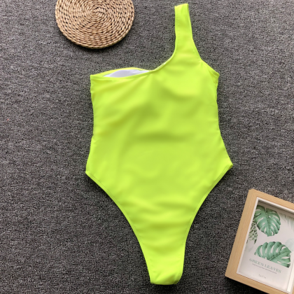 2019 Explosion Style One-piece Swimsuit Solid..