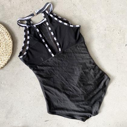 Explosion Models One-piece High-necked Swimsuit..