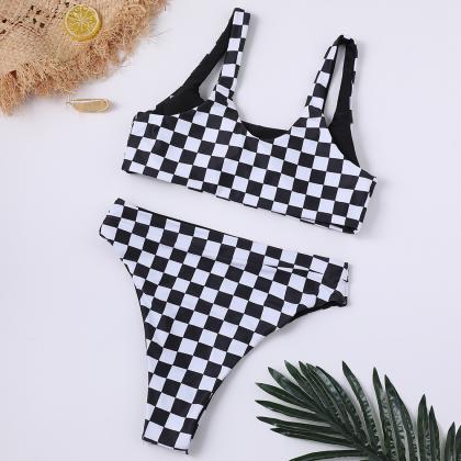 Black And White Geek Swimsuit, Explosion Black And..
