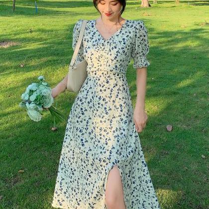 Summer Retro Floral Dress Women's..