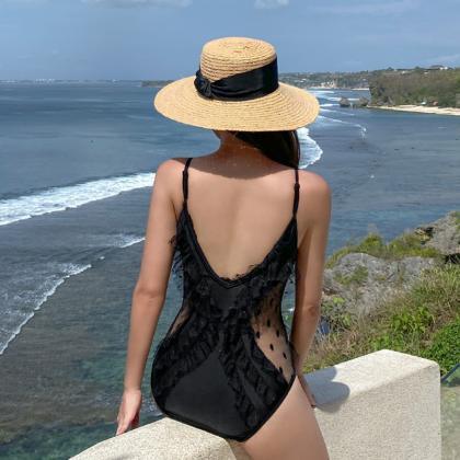 Style One-piece Swimsuit Lace Swimming Spring..
