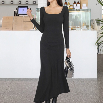 Product Long-sleeved Slim-fit Knit Dress With..