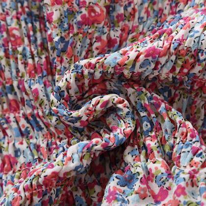 Summer Floral Stitching Age-reducing Chiffon Shirt..