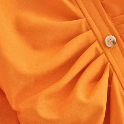 Pleated Dress Orange