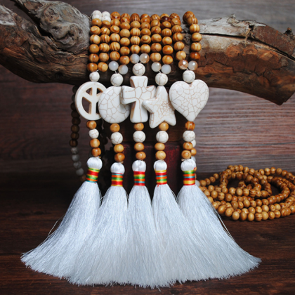 Handmade Wooden Beads Ethnic Style Sweater Chain..