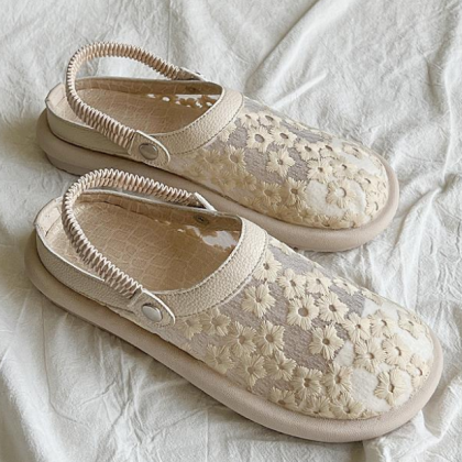 Summer Japanese Two-wear Baotou Sandals, Lace..