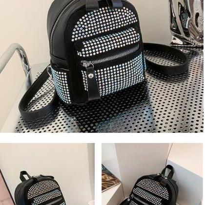 Mini Backpack Fashion Diamond Multi-purpose..