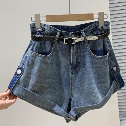 Denim shorts Women's summer high-wa..