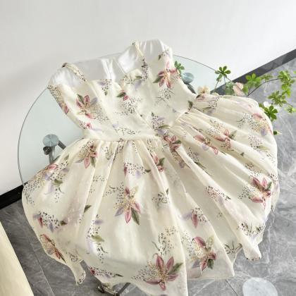 Sexy Strap Fragmented Flower Dress..
