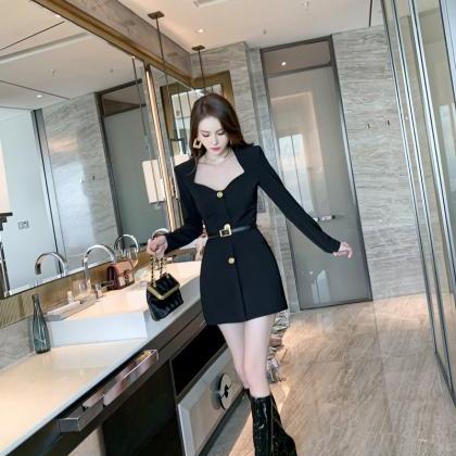 Design Sense Suit Hepburn Style Small Black Dress..
