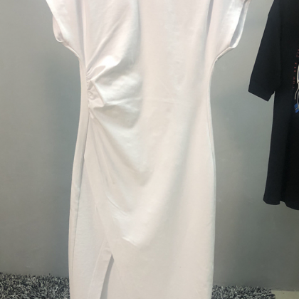 White Split Dress Women's T-shirt..