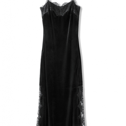 Velvet Lace Suspender Dress