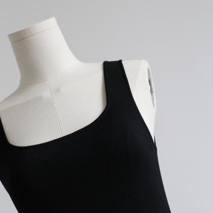 U-neck Knitted Dress, Solid Color Versatile Medium..