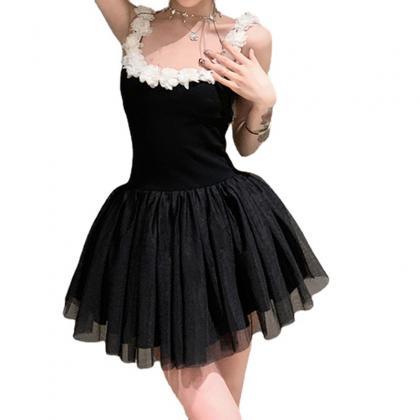 Summer Ballet Style Suspender Short Skirt With..