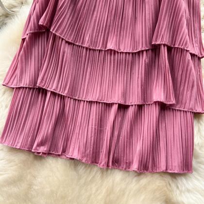 Sweet Ruffled Halter Top With All-in-one Wide-leg..