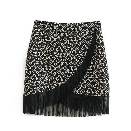 Flow-sue Decorated Double Flaperon Printed Skirt..