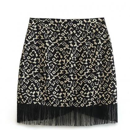 Flow-sue Decorated Double Flaperon Printed Skirt..