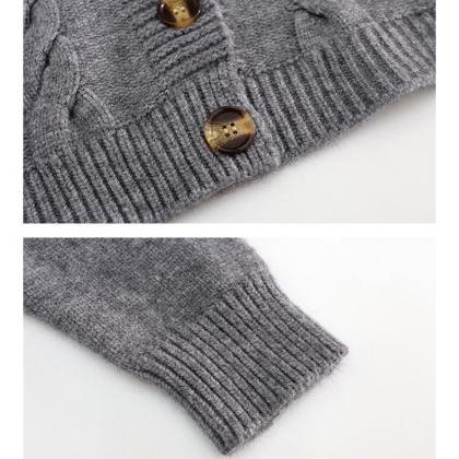 Spring And Autumn Korean Version Slim Knit..