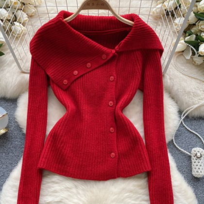 High-grade Solid Color Knitwear Women Autumn And..