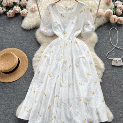 Floral Dress Women's Summer French..
